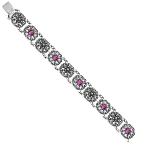Rose armband med krystall, oksidert