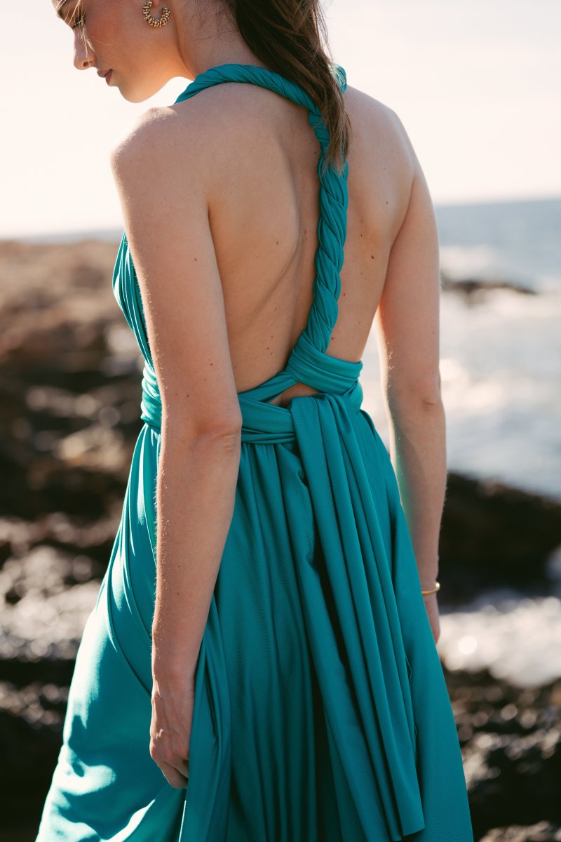 Knytekjole aqua shimmer - Image 3