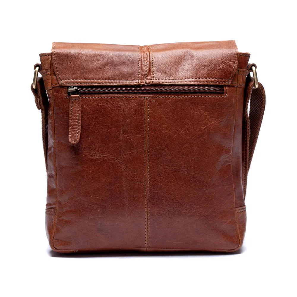 Springfield Stor Crossover Veske I Skinn Med Klaff Cognac - Image 4