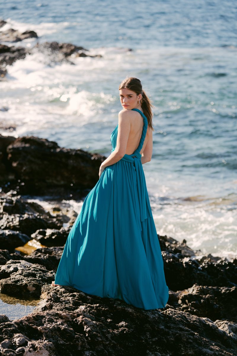 Knytekjole aqua shimmer - Image 4
