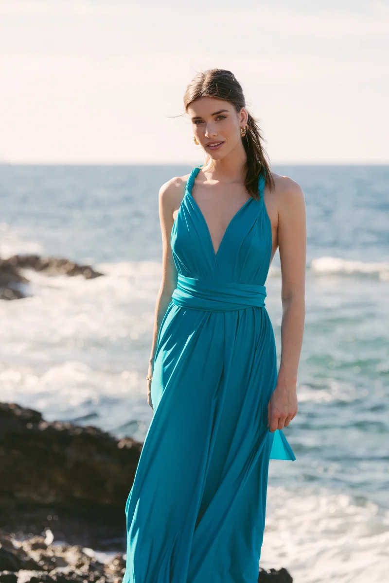 Knytekjole aqua shimmer - Image 5