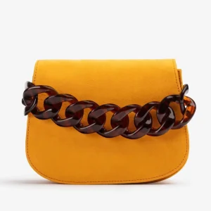 Unisa Zbruna Clutch Veske Semsket Skinn Mandarine
