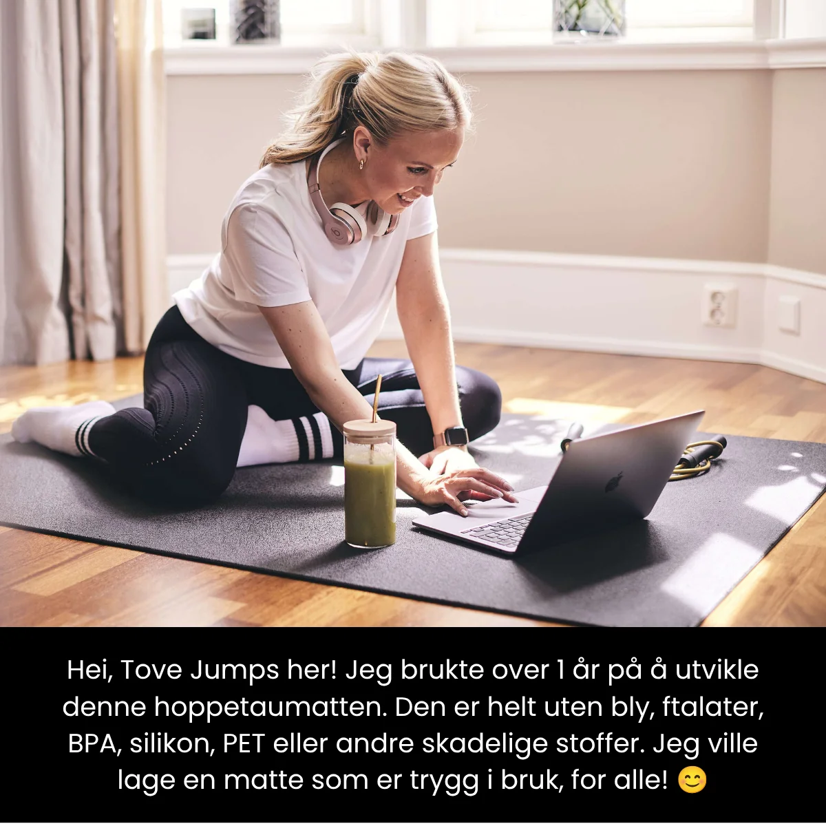 Rund hoppematte / hoppetaumatte 110 cm – for liten plass - Image 7