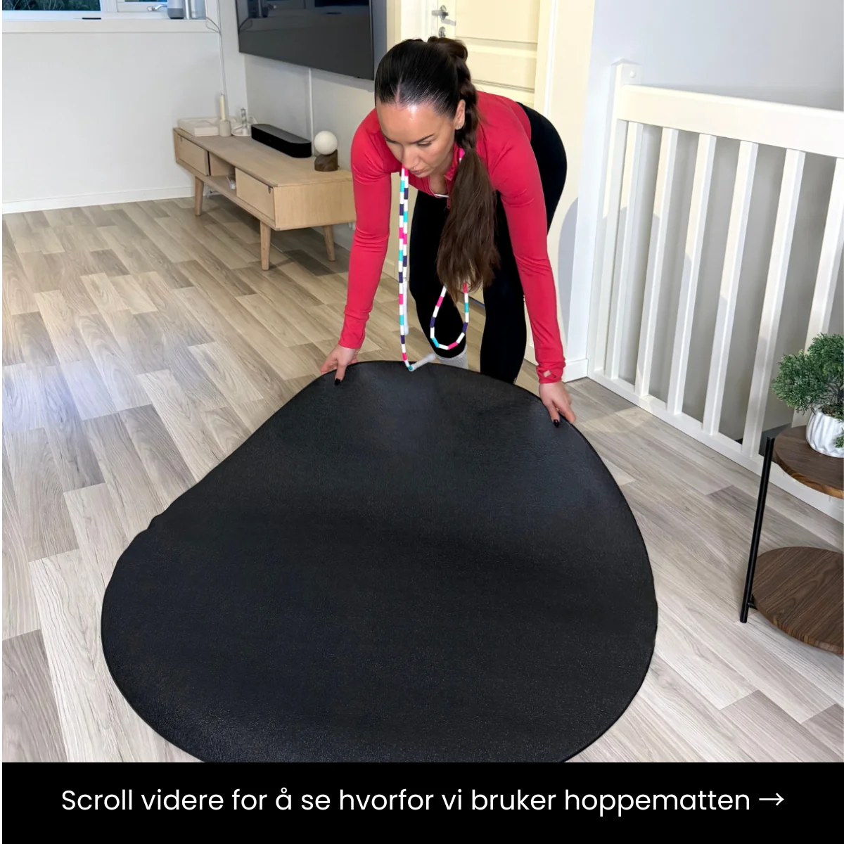 Rund hoppematte / hoppetaumatte 110 cm – for liten plass - Image 2
